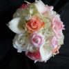 Real touch rose, calla lily,  hydrangea bouquet, light pink, peach, cream and white real touch flower bouquet, artificial bouquet - Image 3
