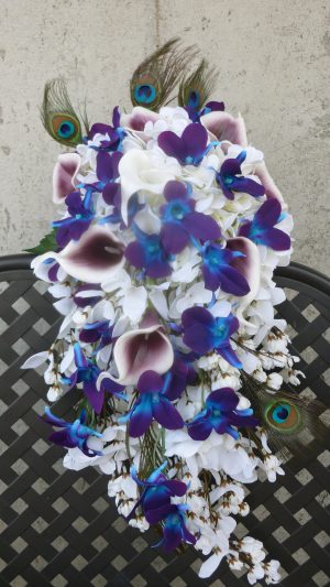 Cascading hydrangea galaxy orchid bouquet - Image 3