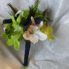 Cymbidium orchid and calla lily bouquet with peacock feathers - Image 4
