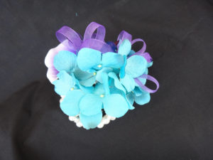 Real touch calla lily orchid pearl wristlet, galaxy orchid, corsage, turquoise purple corsage,purple blue orchid - Image 2