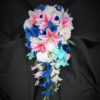 Navy and tiger lily cascading bouquet - Image 3