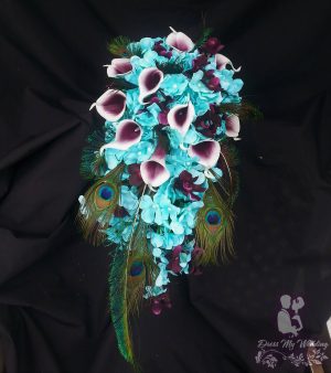 aqua and plum bouquet