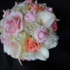 Real touch rose, calla lily,  hydrangea bouquet, light pink, peach, cream and white real touch flower bouquet, artificial bouquet - Image 5