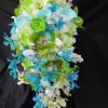 Green and aqua cascading bouquet - Image 3