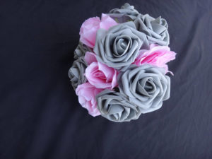 Pink gray small bouquet, bridesmaids bouquet, silk flower, foam flower bouquet - Image 2