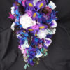 Cascading bouquet, Purple, blue, calla, rose, iris, orchid, galaxy orchid