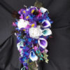Cascading bouquet, Purple, blue, calla, rose, iris, orchid, galaxy orchid - Image 9