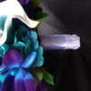 Galaxy orchid bridal bouquet with purple, teal and blue picasso callas - Image 5