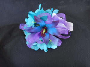 Real touch calla lily orchid pearl wristlet, galaxy orchid, corsage, turquoise purple corsage,purple blue orchid - Image 3