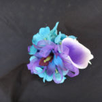 Real touch calla lily orchid pearl wristlet, galaxy orchid, corsage, turquoise purple corsage,purple blue orchid