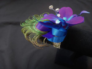 Peacock-orchid wrist corsage - Image 2