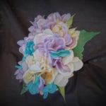 Turquoise, gold, chamapgne, lavender, bridal bouquet with ivory roses, hydrangea bride bouquet, artificial flower, gold pearl rhinestone