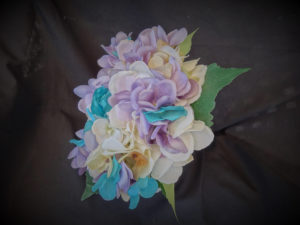 Turquoise, gold, chamapgne, lavender, bridal bouquet with ivory roses, hydrangea bride bouquet, artificial flower, gold pearl rhinestone