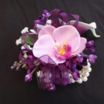 Lilac and calla lily wrist corsage