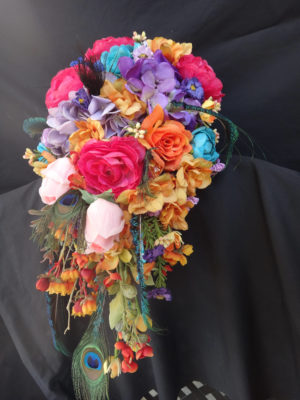 Rainbow cascading silk bouquet - Image 3