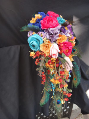 Rainbow cascading silk bouquet - Image 2