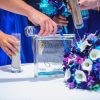 Galaxy orchid bridal bouquet, white real touch calla lilies - Image 8