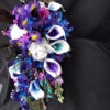 Cascading bouquet, Purple, blue, calla, rose, iris, orchid, galaxy orchid - Image 4