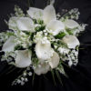 Lilies of the valley, calla lily artificial flower bouquet, real touch, bridal bouquet, rustic county, fake, artificial flowers