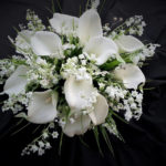 Lilies of the valley, calla lily artificial flower bouquet, real touch, bridal bouquet, rustic county, fake, artificial flowers