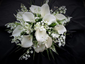 Lilies of the valley, calla lily artificial flower bouquet, real touch, bridal bouquet, rustic county, fake, artificial flowers