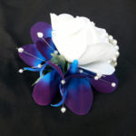 Rose and galaxy orchid wrist corsage