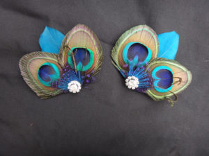 Peacock shoe clips, Customizable - Image 3