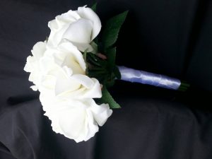 Rose bouquet, Real touch artificial rose bouquet, artificial flowers, small bridal bouquet, bridesmaids bouquet - Image 2