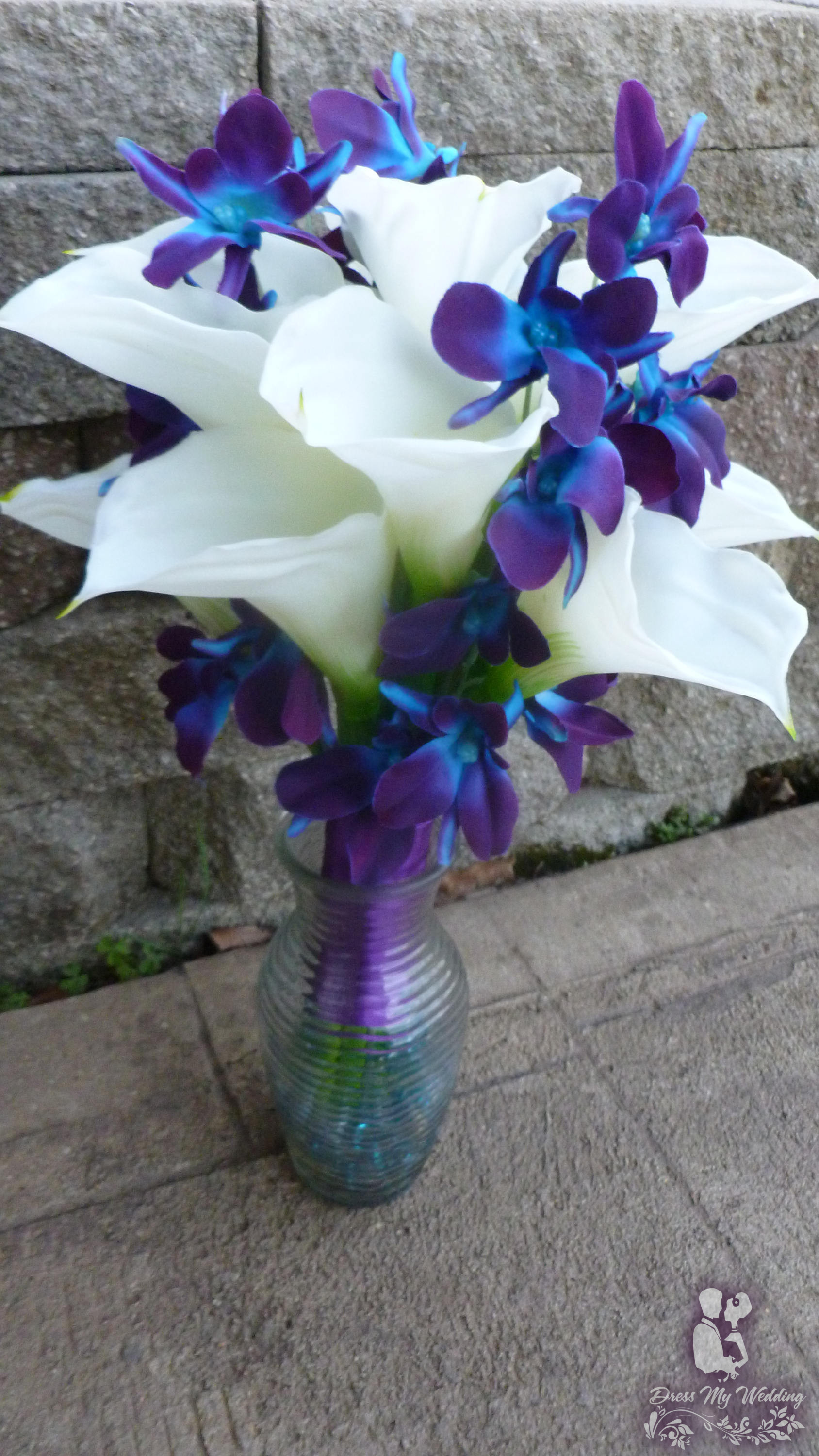 Dress My Wedding - Calla lily and galaxy orchid bouquet