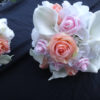Real touch rose, calla lily,  hydrangea bouquet, light pink, peach, cream and white real touch flower bouquet, artificial bouquet - Image 6