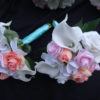 Real touch rose, calla lily,  hydrangea bouquet, light pink, peach, cream and white real touch flower bouquet, artificial bouquet - Image 7
