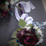 Large rose, berry, peacock feather, baby's breath, single stem rose bouquet, small bridesmaid, flower girl, giant rose simple bouquet