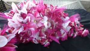Hot pink orchid and tiger lily cascading bouquet - Image 4