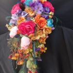 Rainbow cascading silk bouquet