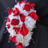 Red & white cascading hydrangea bouquet - Image 3