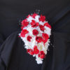 Red & white cascading hydrangea bouquet