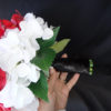 Red & white cascading hydrangea bouquet - Image 4