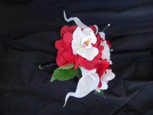 Red, white rose, calla, hydrangea bouquet, small bouquet, bridesmaid bouquet - Image 4