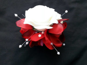 Real touch rose, red orchid wrsit corsage, wristlet, for prom, bridesmaids, rose, white rose - Image 2
