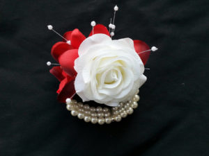 Real touch rose, red orchid wrsit corsage, wristlet, for prom, bridesmaids, rose, white rose - Image 3