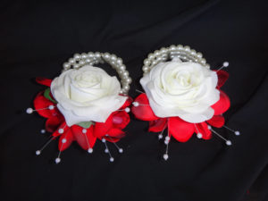 Real touch rose, red orchid wrsit corsage, wristlet, for prom, bridesmaids, rose, white rose - Image 6