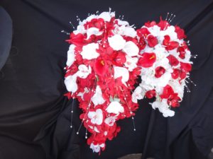 Red & white cascading hydrangea bouquet - Image 8