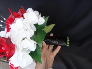Red, white rose, calla, hydrangea bouquet, small bouquet, bridesmaid bouquet - Image 2