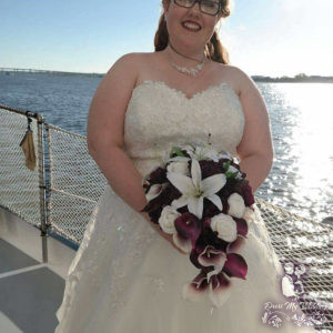 Plum and ivory cascading bouquet - Image 6