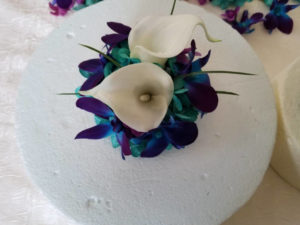 Galaxy orchid cake topper 2 pieces topper and loose flowers, purple blue orchid cake topper, singapore orchids, calla - Image 6