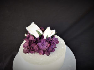 Cake topper, plum, ivory, hydrangea rose cake topper, wedding cake decoration, artificial flowers - Image 2