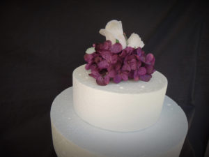 Cake topper, plum, ivory, hydrangea rose cake topper, wedding cake decoration, artificial flowers - Image 3