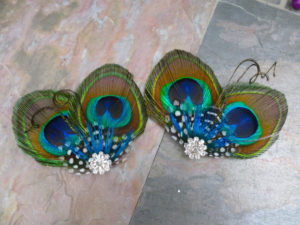Peacock shoe clips, Customizable - Image 2