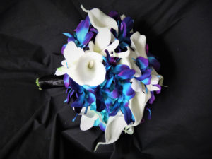 Galaxy orchid and turquoise bridal bouquet - Image 5