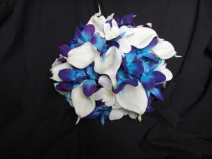 Galaxy orchid and turquoise bridal bouquet - Image 3